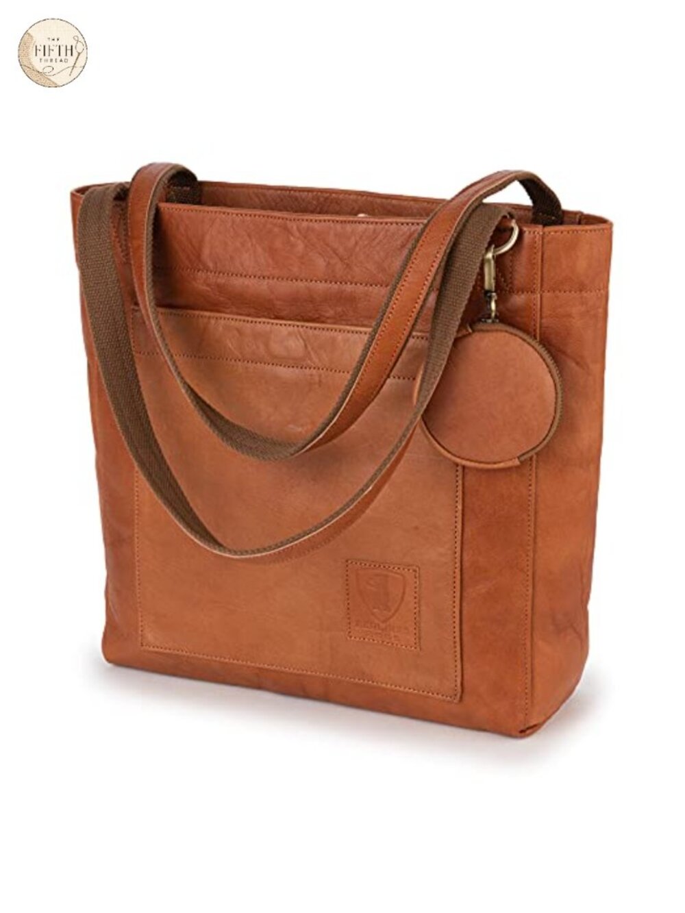 Vintage Full Grain Leather Tote Bag Satchel Handbag Shopper
